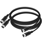 Paquet de 2 cbles midi din 5 broches, cble midi mle a mle 5 broches de 3 pieds pour clavier midi, ...