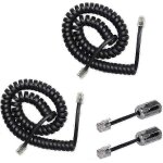 Paquet de 2 dmlants de cordon de tlphone pivotants anti - enchevtrement 360, noir
