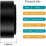 Pare - soleil standard a visser en mtal 58 mm avec capuchon d'objectif central pour appareil photo canon, ...