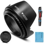 Pare - soleil universel pour objectif 55 mm motif tulipe avec bouchon d'objectif central pour appareil ...
