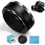 Paresoleil d'objectif standard à visser en métal avec bouchon central pour appareil photo canon, nikon, ... Paresoleil d'objectif standard à visser en métal avec bouchon central pour appareil photo canon, nikon, ...