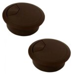 Passe cable bureau - non spcifi - 80mm - lot de 2 - marron - adaptateur lectrique