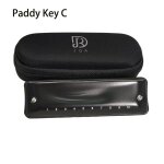 Peigne en rsine a 10 trous, harmonica diatonique, bleu harpe, bouche orgue, cl en laiton, couvercle ...