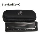 Peigne en rsine a 10 trous, harmonica diatonique, bleu harpe, bouche orgue, cl en laiton, couvercle ...