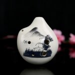 Peint a la main en forme de coude 6 trous alto c key six trous ocarina en c�ramique for enfants d�butant ...
