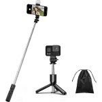 Perche selfie avec lumire, 4 en 1 mini selfie stick trpied monopode rglable tlescopique rglable ...