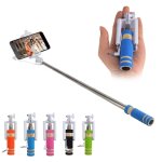 Perche selfy monopod commande integree iphone samsung, couleur: bleu