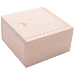 Petit etui de bote de rangement en bois uni pour bijoux petits gadgets cadeau couleur bois