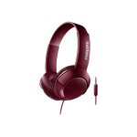Philips bass + shl3075rd - ecouteurs avec micro - sur - oreille - filaire - jack 3, 5mm - rouge