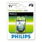 Philips multilife 9vb1a17 - batterie 9v - nimh - (rechargeables) - 170 mah