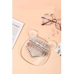 Piano a pouce kalimba 17 touches, mbira a doigt en bois acrylique hippo transparent portable, cadeaux ...