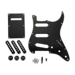 Pickguard 3 plis noir 11 trous sss strat, couvercle de plaque arri�re avec boutons, pi�ces de guitare ...