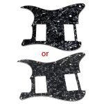 Pickguard de guitare noir a 3 plis pour fender strat 2 hh humbucker