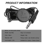 Pickups de guitare classique wcp 60g, professionnel, clip sur le micro acoustique, c�ble de 260cm, accessoires ...