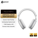 Picun f8 pro anc casque sans fil suivi de la t�te audio spatial 3d - 52db anc hifi bluetooth casque enc ...