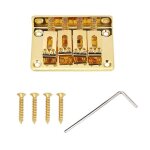 Pices de rechange de pont fixe a 4 cordes pour cigarbox guitares electriques basse ukull (or)