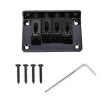Pi�ces de rechange de pont fixe a 4 cordes pour cigarbox guitares electriques ukul�l� basse (noir)