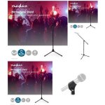 Pied de micro perche t�lescopique + support micro noir