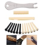 Pied de pont de guitare acoustique, 15 pices, extracteur de clous, jeu d'crous de selle de guitare