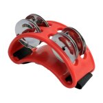 Pied tambourin 4 cloches, les professionnels de la chaussure de tambourin shaker pied tambour, rouge, ...