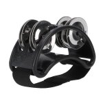 Pied tambourin shaker percussion drum set metal jingle bell instruments de musique accessoiresnoir