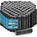 Piles alcalines aa, lot de 100 batteries 1, 5v lr06, piles aa polyvalentes pour divers appareils lectroniques ...