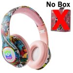 Pink no box casque sans fil bluetooth 5. 1 dj gamer avec micro, lumire led rvb, prise en charge de la ...