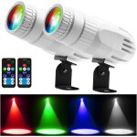 Pinspot lot de 2 lumi�res pour boule disco 15 w rgbw 4 en un avec t�l�commande led super lumineuse pour ...