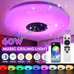 Plafonnier avec haut - parleur bluetooth et t�l�commande et commande par application, �clairage d'int�rieur ...