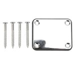 Plaque de manche de guitare electrique carr mtal montage arrire 4 trous avec vis pices de basse argent ...