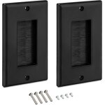 Plaque murale brosse - lot de 2x passe - cble murale sortie connecteur audio vido - prise encastrable ...