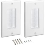 Plaque murale brosse - lot de 2x passe - cble murale sortie connecteur audio vido - prise encastrable ...