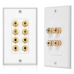 Plaque murale pour haut - parleur, 2 pi�ces, plaque murale pour home cin�ma, panneau audio, 8 poteaux ...
