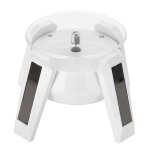 Plateau tournant solaire  360 degrs pour montre, tlphone, bijoux, prsentoir  led (blanc)