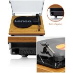 Platine disque vinyle bois 33 45 tours st�r�o semi - automatique rca 2 haut - parleurs int�gr�s