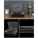 Platine disque vinyle - vintage - mt - 106 bt - bluetooth 5. 0 - 3 vitesses - 2 enceintes int�gr�es