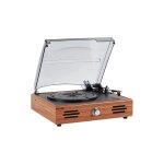 Platine tourne - disque vinyle oxford bluetooth 5. 0 avec haut - parleurs marron