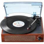 Platine vinyle 3 vitesses tourne - disque entra�nement par courroie, haut - parleurs st�r�o int�gr�s ...