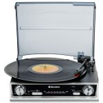 Platine vinyle 33 / 45 / 78 tr / min, radio fm, haut - parleurs intgrs sortie rca, , noir, roadstar, ...