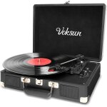Platine vinyle, bluetooth tourne disque r�tro portable avec 2 haut - parleurs st�r�o int�gr�s, 3 vitesses ...