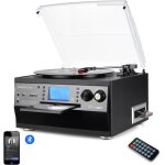 Platine vinyle bluetooth tourne - disque usb mp3 et fonction encodage classique lecteur cd avec cassette ...