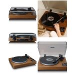 Platine vinyle bois vintage ¿ tourne - disque - bluetooth 5. 3 - platine vinyle et pr�amplificateur