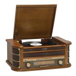 Platine vinyles mcr - 50mk3 design rtro. radio fm / am, cd, cassette. haut - parleurs 5w. fonction rec, ...