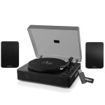 Platine vinyle muse mt - 106 wd, 33 / 45 / 78 tours + enceintes active 150w - bluetooth, port usb pour ...