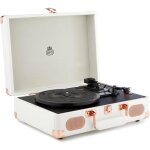 Platine vinyle rétro a 3 vitesses soho avec haut - parleurs intégrés - blanc Platine vinyle rétro a 3 vitesses soho avec haut - parleurs intégrés - blanc