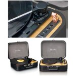 Platine vinyle - r�tro vintage - noir - 33 / 45 / 78 tours - 2 haut - parleurs int�gr�s