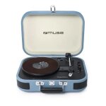 Platine vinyle st�r�o bleue clair 33 / 45 / 78 tours avec enceintes int�gr�es - usb / sd / aux - prise ...
