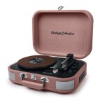 Platine vinyle st�r�o saumon 33 / 45 / 78 tours avec enceintes int�gr�es - usb / sd / aux - prise casque ...