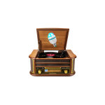 Platine vinyle tourne - disque - 33 / 45 / 78, 60w, radio fm, cd, cassette, bluetooth usb, enregistrement ...