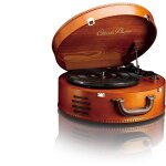 Platine vinyle tourne disque 33, 45 tr / min usb avec 2 enceintes intgre en bois marron